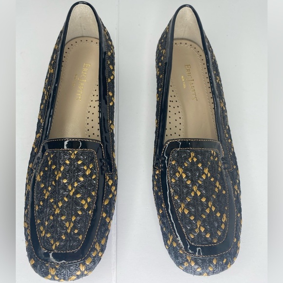 ERIC JAVITS New York Like New Black and Yellow Patterned Loafers - Picture 2 of 8